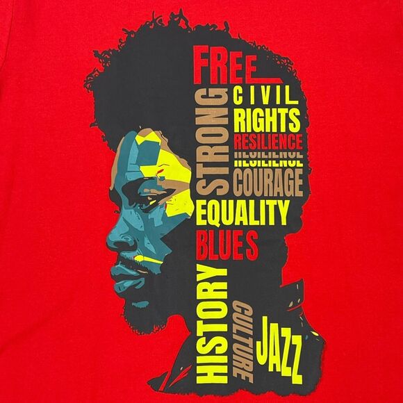 Black History MENS XL Graphic T-Shirt Juneteenth Red Civil Rights Equality Jazz - Picture 4 of 13